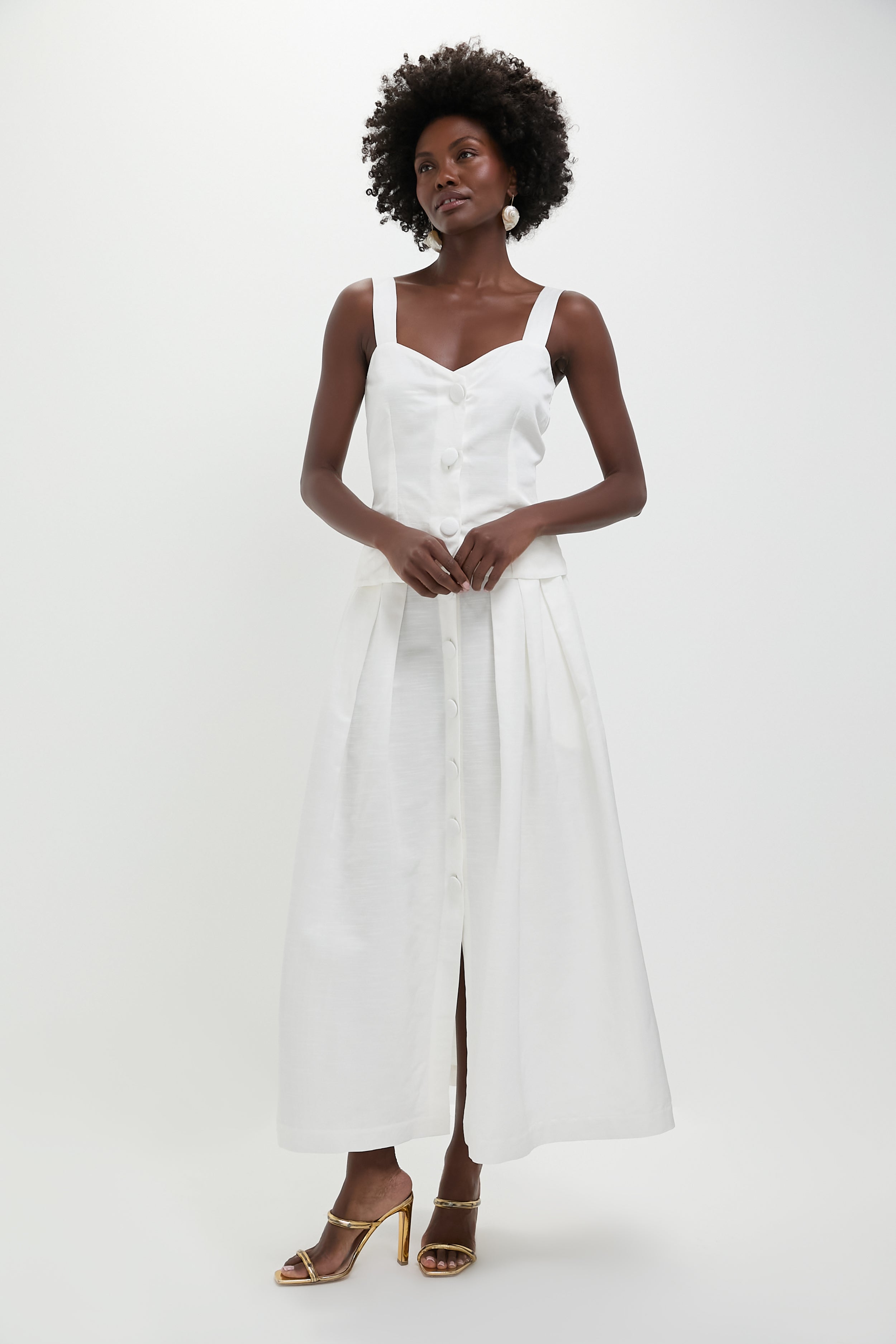 White Irving Textured Skirt