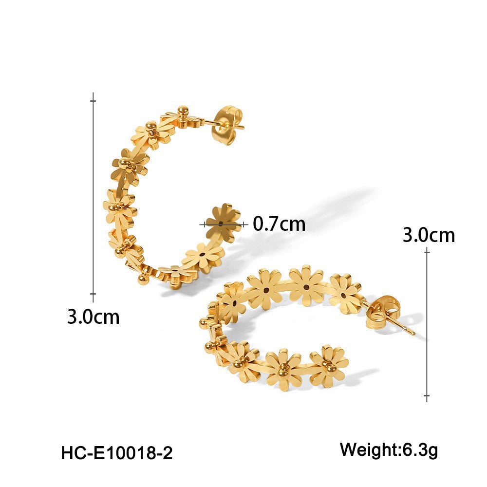 IG Style Geometric Stainless Steel Electroplating Earrings