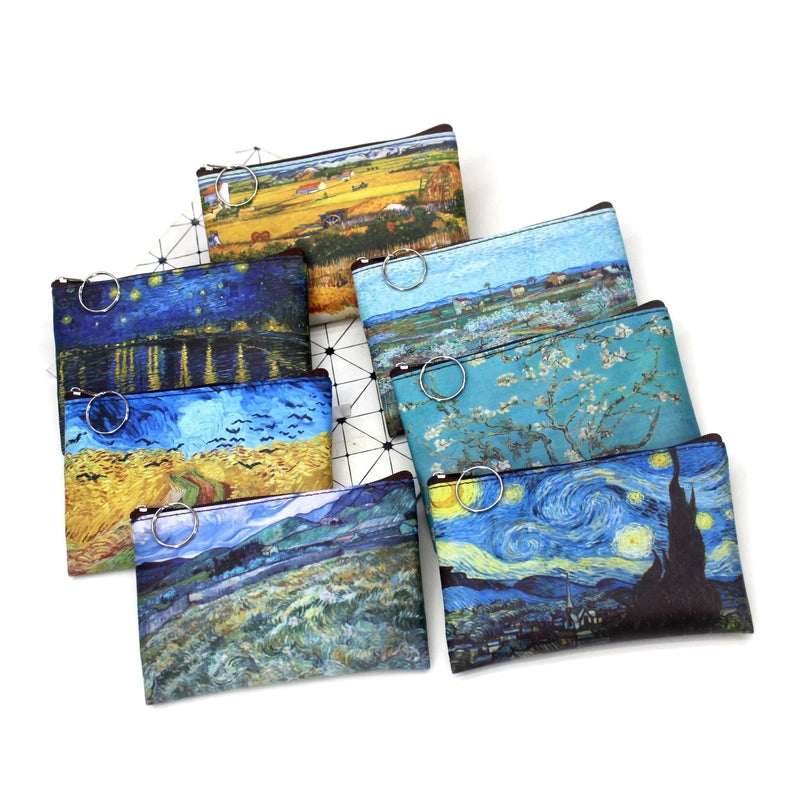 Women's Geometric Pu Leather Zipper Coin Purses