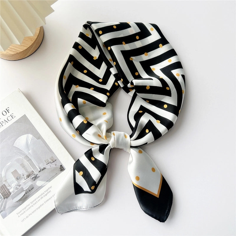 Women's Cartoon Style Cute Minimalist Printing Polyester Printing Silk Scarf