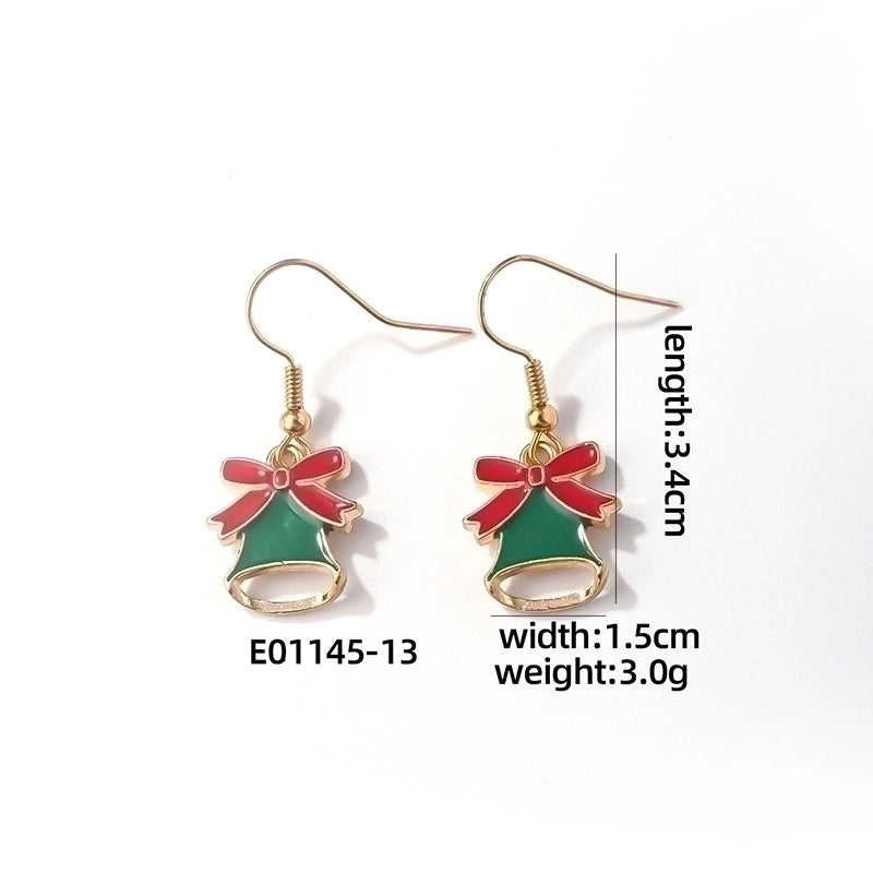 1 Pair Casual Cute Sweet Christmas Tree Santa Claus Christmas Socks Plating 304 Stainless Steel K Gold Plated Drop Earrings