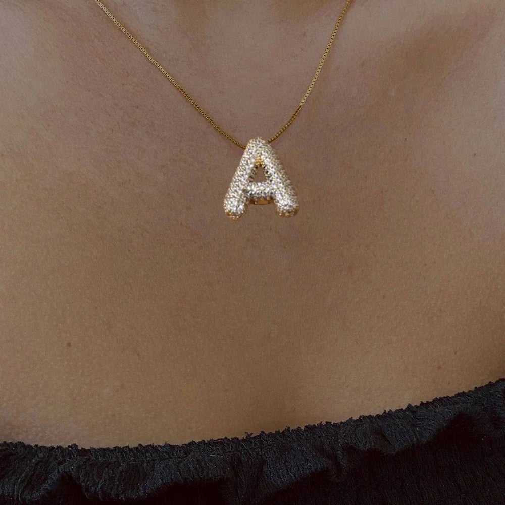 🔥Last Day 49% OFF-Diamond Bubble Letter Necklace