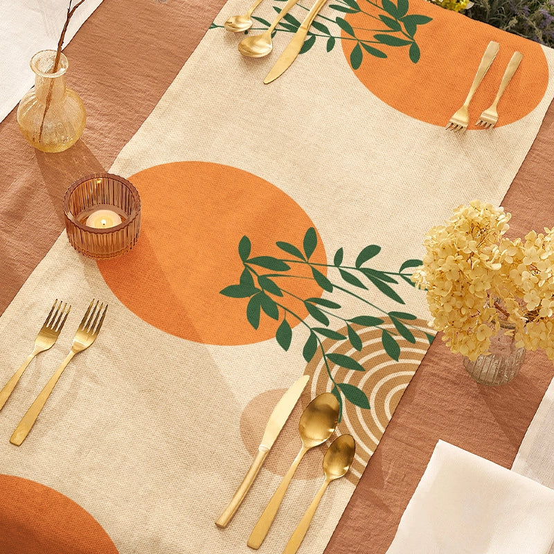 Elegant Classical Leaf Linen Tablecloths