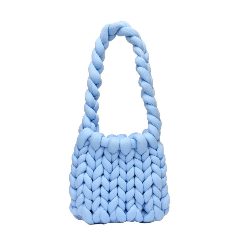 New Thick Ice Island Thread Woven Bag Diy Hand-woven Bag Filling Core Yarn Shoulder Bag