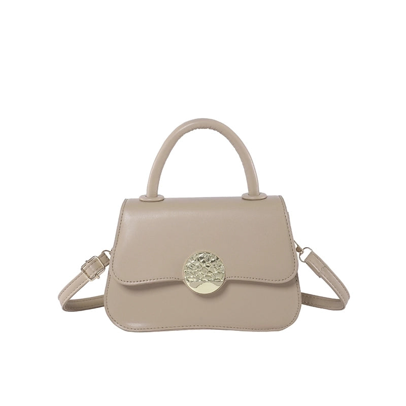 Women's Pu Leather Solid Color Basic Flip Cover Handbag