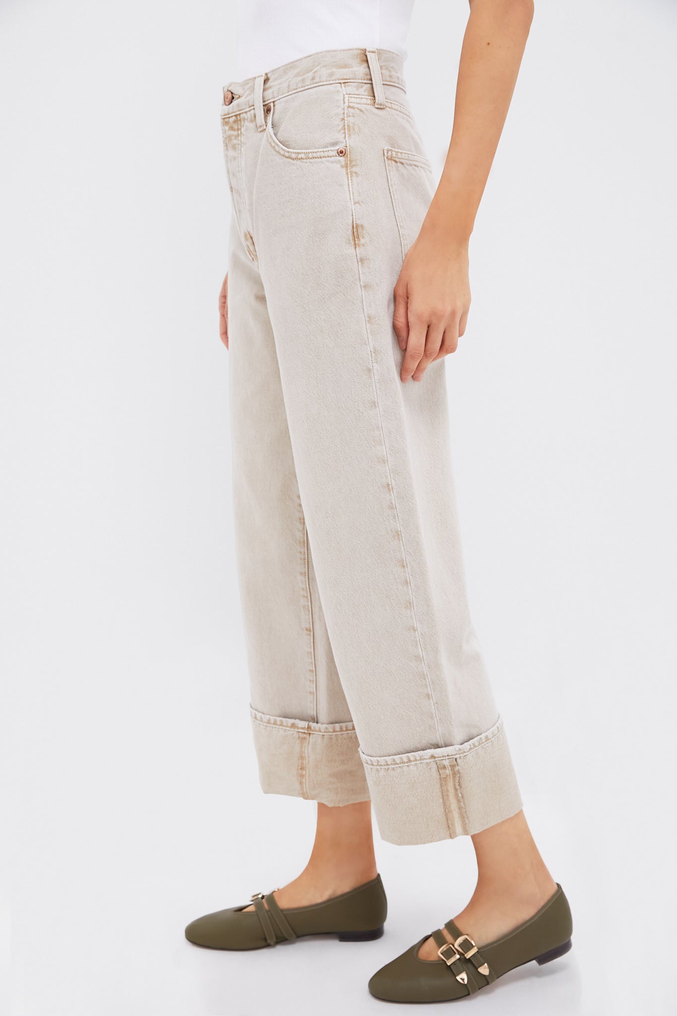 Oat Ryder High Rise Cuffed Straight