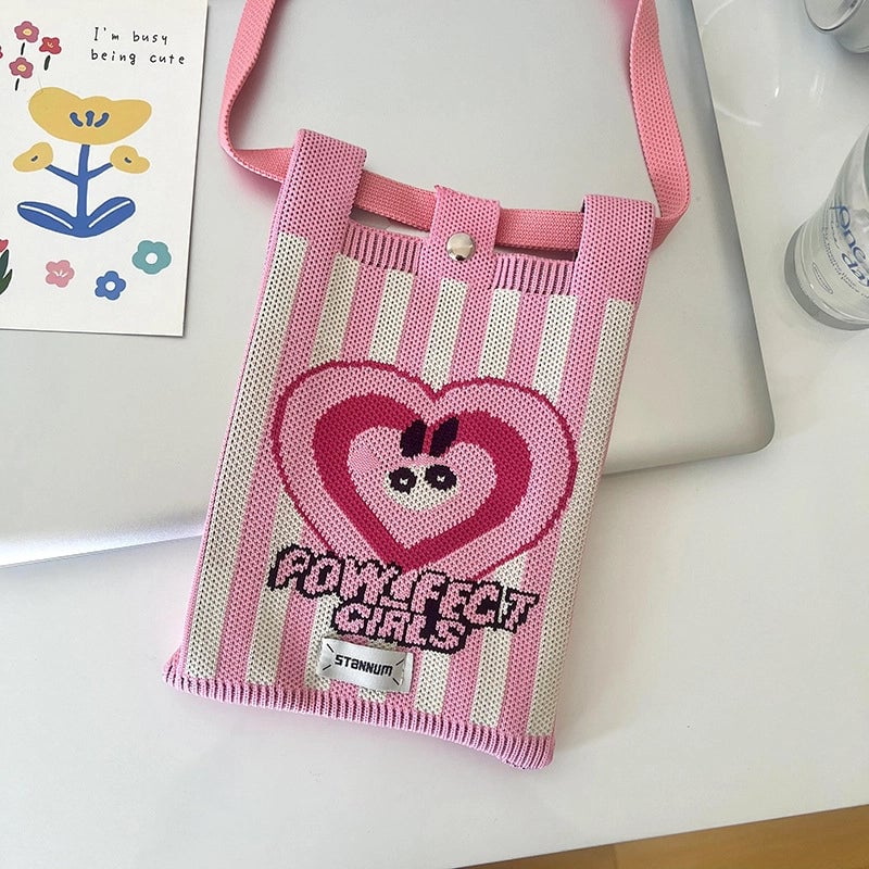 Women's Polyester Printing Animal Color Block Cute Square Buckle Shoulder Bag Phone Wallets