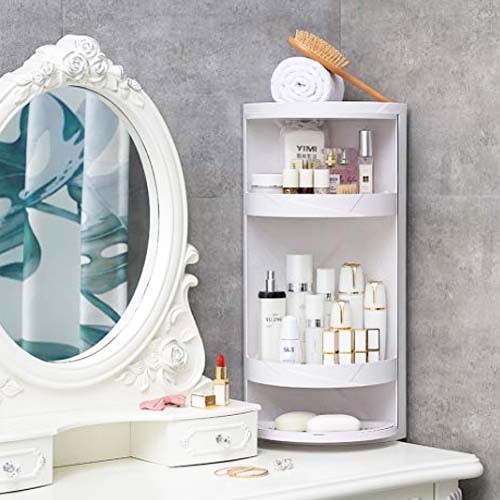 ROTATING CORNER COSMETIC ACCESSORIES SHELF