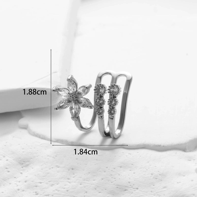 1 Piece Ear Cartilage Rings & Studs Minimalist Classic Style Heart Shape Pearl Flower Copper Inlay Zircon Ear Cartilage Rings & Studs