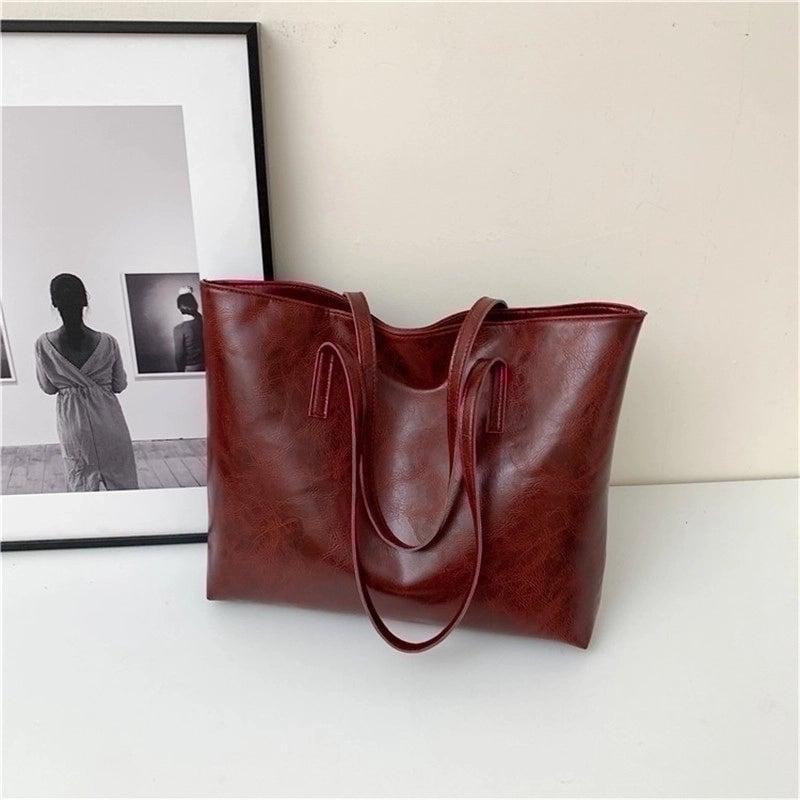 Women's Large All Seasons Pu Leather Vacation Streetwear Shoulder Bag Tote Bag