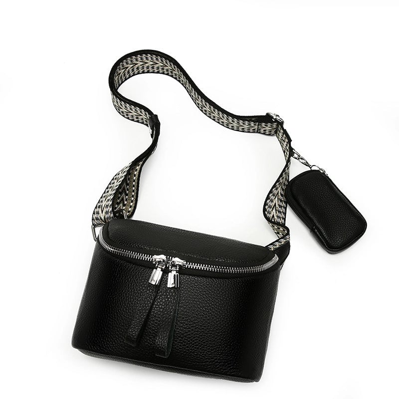 Women's Medium Leather Solid Color Streetwear Square Zipper Fanny Pack