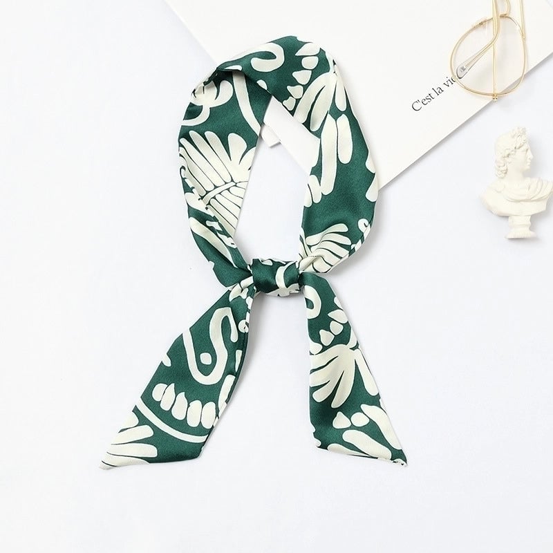 Women's Sweet Polka Dots Heart Shape Satin Printing Silk Scarves