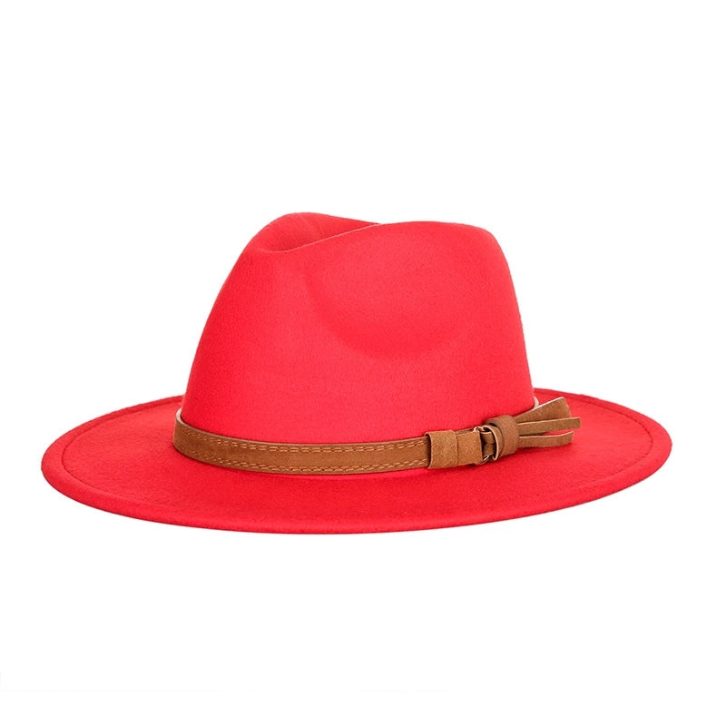 Hat New  Fashion Top Hat Creative Belt Decorative Woolen Jazz Hat Hot