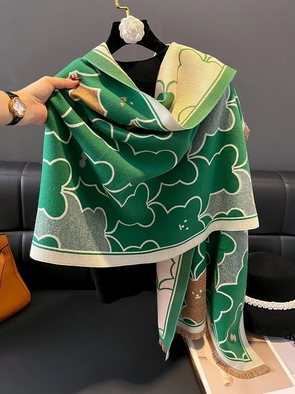 Women's Modern Style Bear Imitation Cashmere Scarf