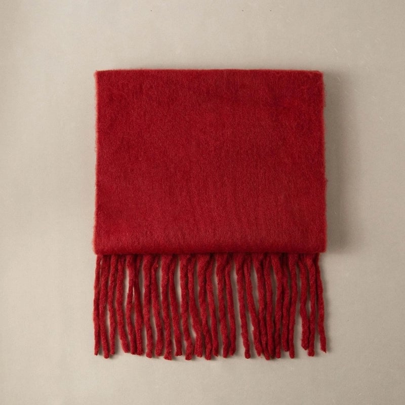 Plaid Tassel Mohair Scarf Women's Spring Students Travel Fashionable Sticker Casual Scarf
