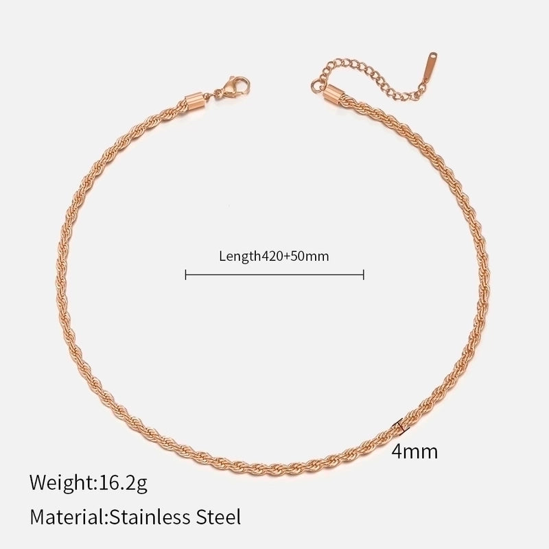 Fashion Twist 304 Stainless Steel Plating Stainless Steel Necklaces