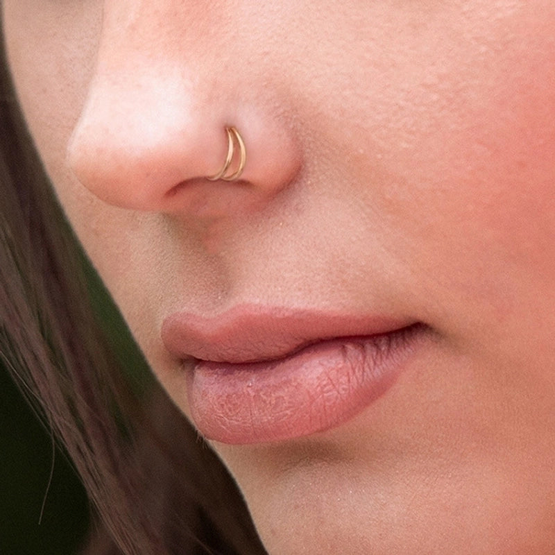 Minimalist Solid Color Stainless Steel Plating Nose Ring 1 Piece