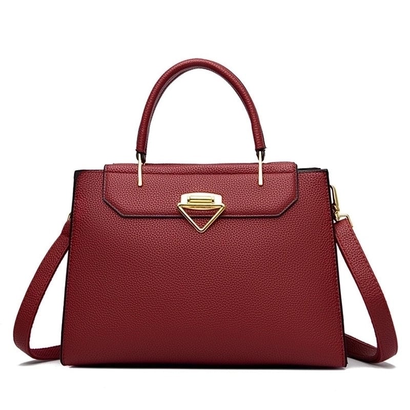 Women's Medium Pu Leather Solid Color Elegant Vintage Style Zipper Handbag