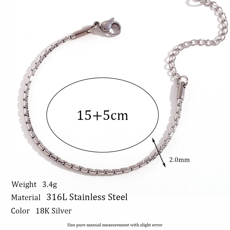 Minimalist Classic Style Oval 304 Stainless Steel Bracelets In Bulk