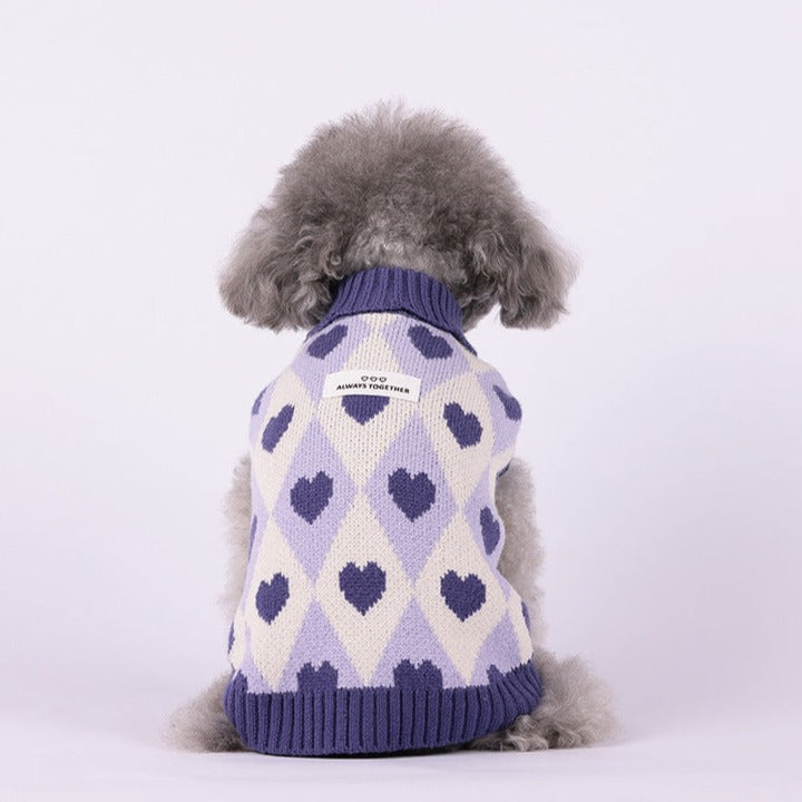 Heart Printed Dog Cat Sweater Vest