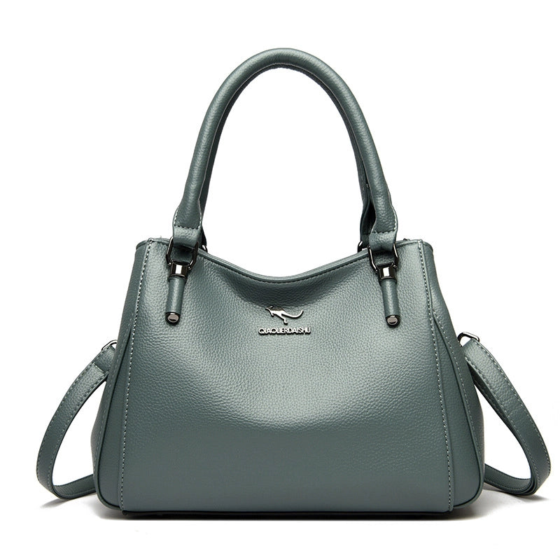Women's Medium Pu Leather Solid Color Elegant Vintage Style Square Zipper Crossbody Bag