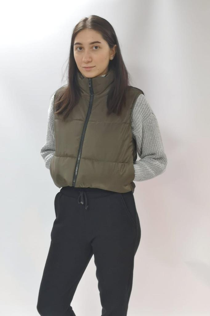 CROPPED PADDED GILET JACKET