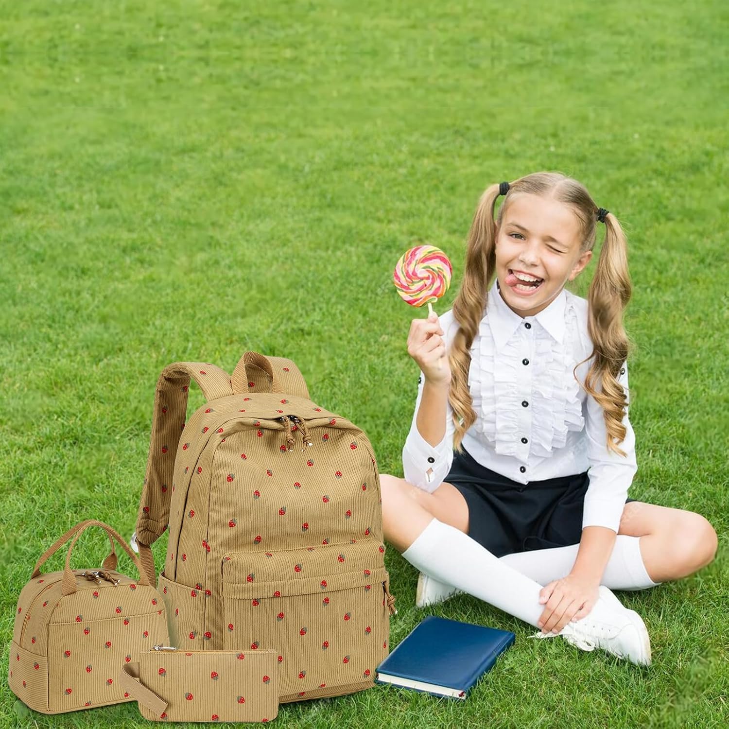 Bluboon School Backpack Teens Girls Boys Kids School Book Bags with Lunch Box Pencil Bag