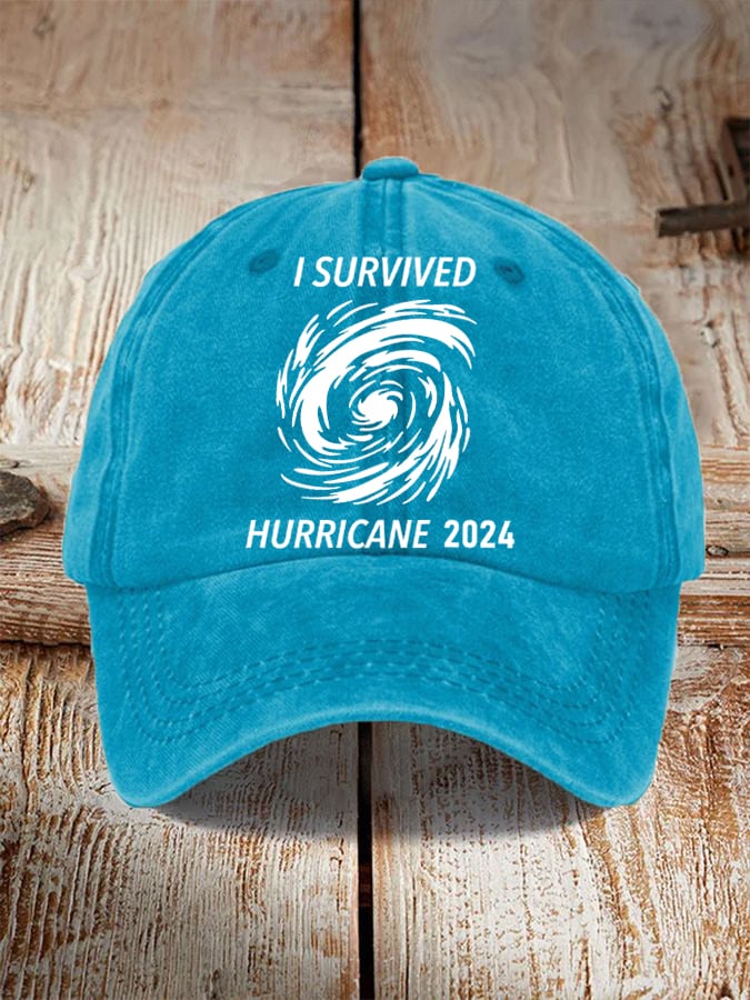 'I Survived Hurricane 2024' print hat