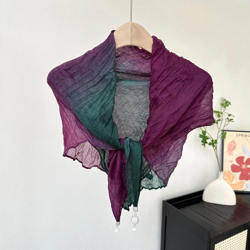 Women's Cute Sweet Color Block Polyester Printing Shawl