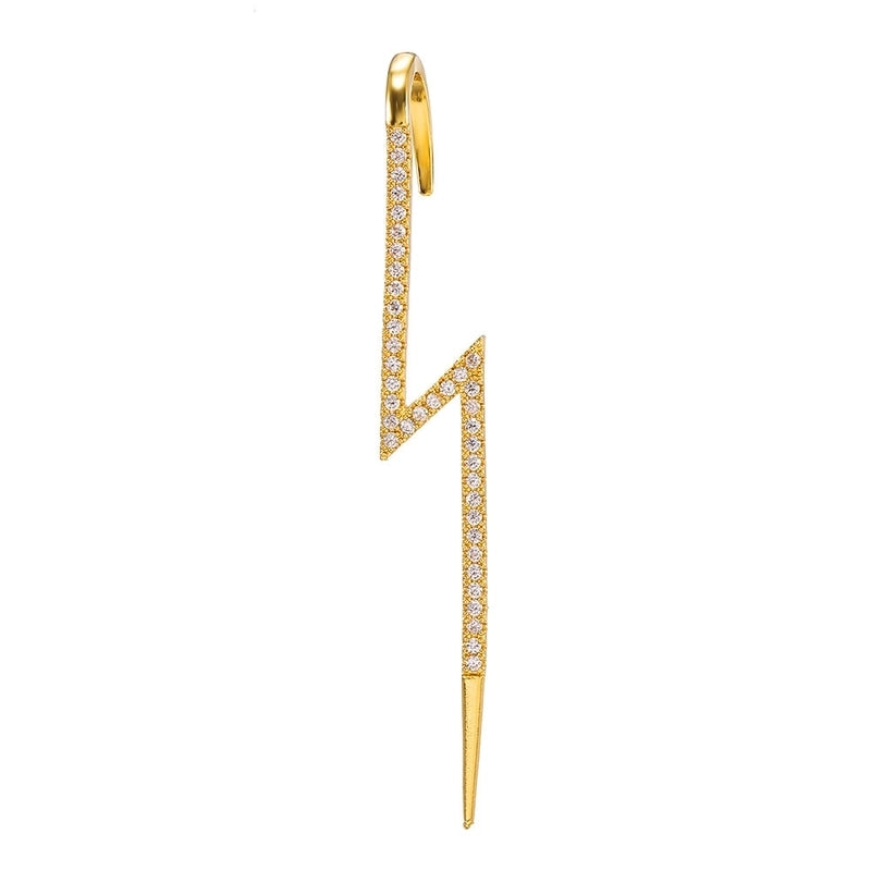 Cross-border Creative Piercing Jewelry Earrings Copper Inlaid Zircon Gold-plated Earrings Around Auricle Slash Ear Hanging