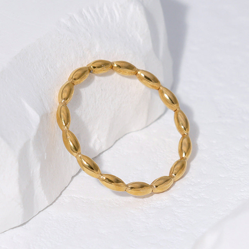 Cute Ellipse Geometric Stainless Steel Electroplating Rings