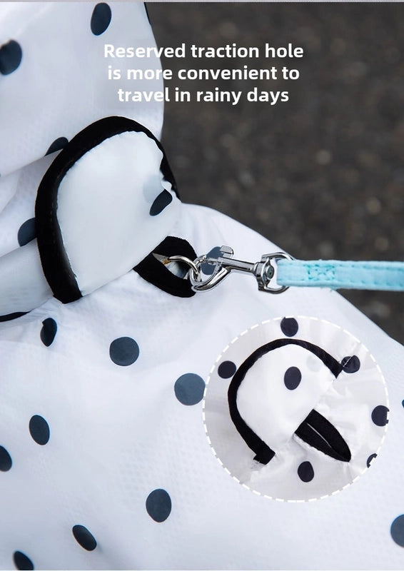 Hippy Dog Full Printed Wave Dot Bear Dog Poncho Rain Traction Pet Waterproof Two-legged Poncho Clothes