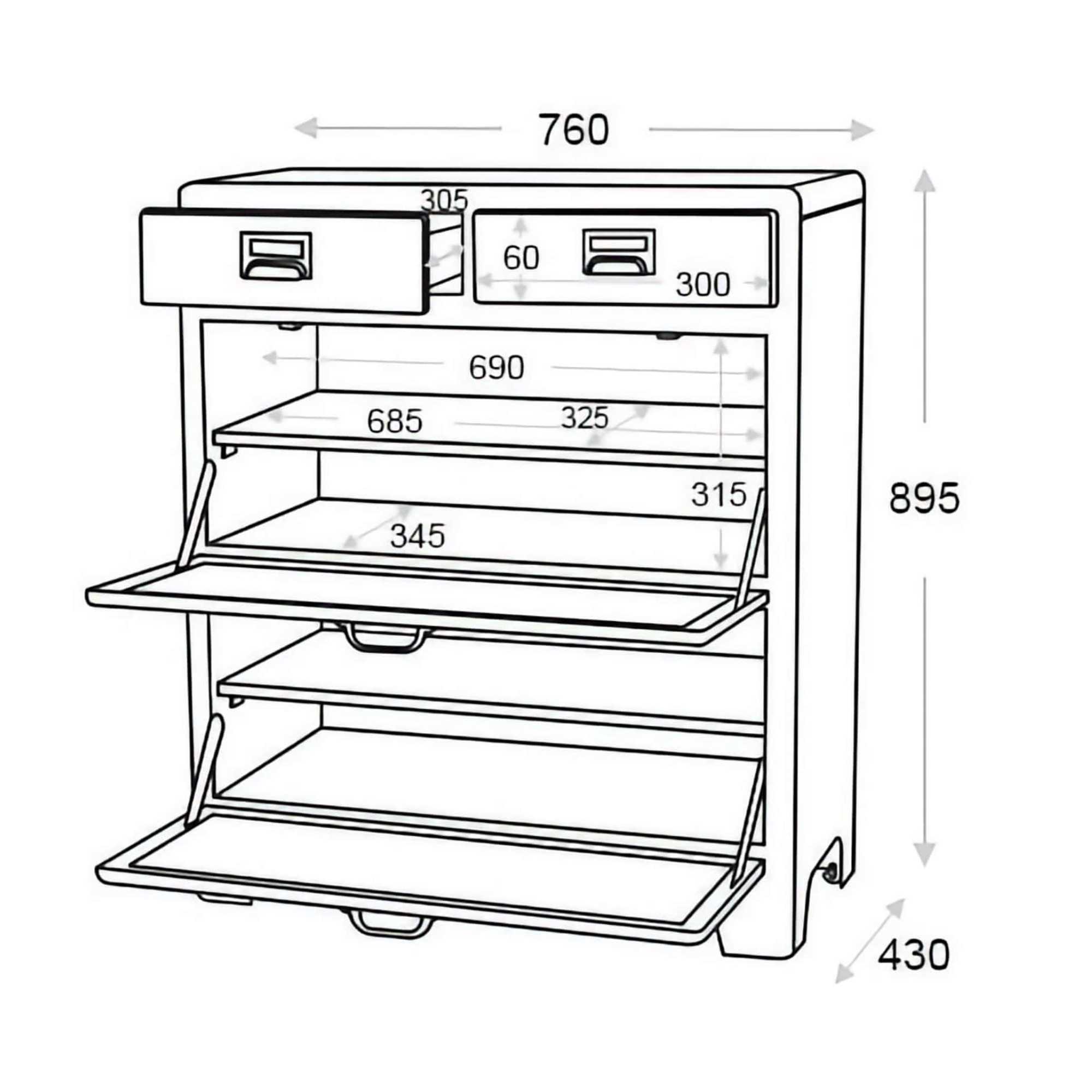 Dulton 2 Layer cabinet