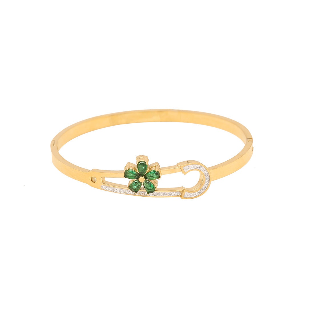 Fashion Flower Stainless Steel Electroplating Bangles