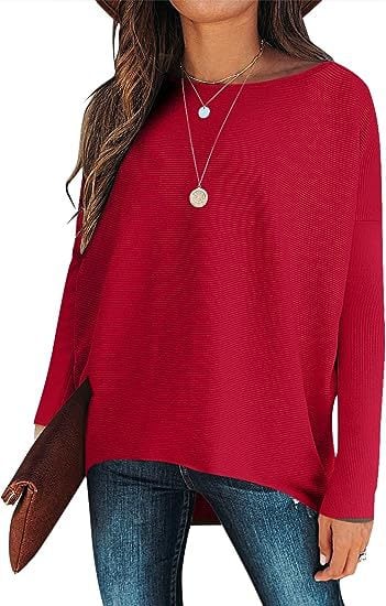 ✨Hot Sale 49% OFF⭐women's Irregular Oversized Dolman Sleeve Knitted Pullover (Free Shipping)