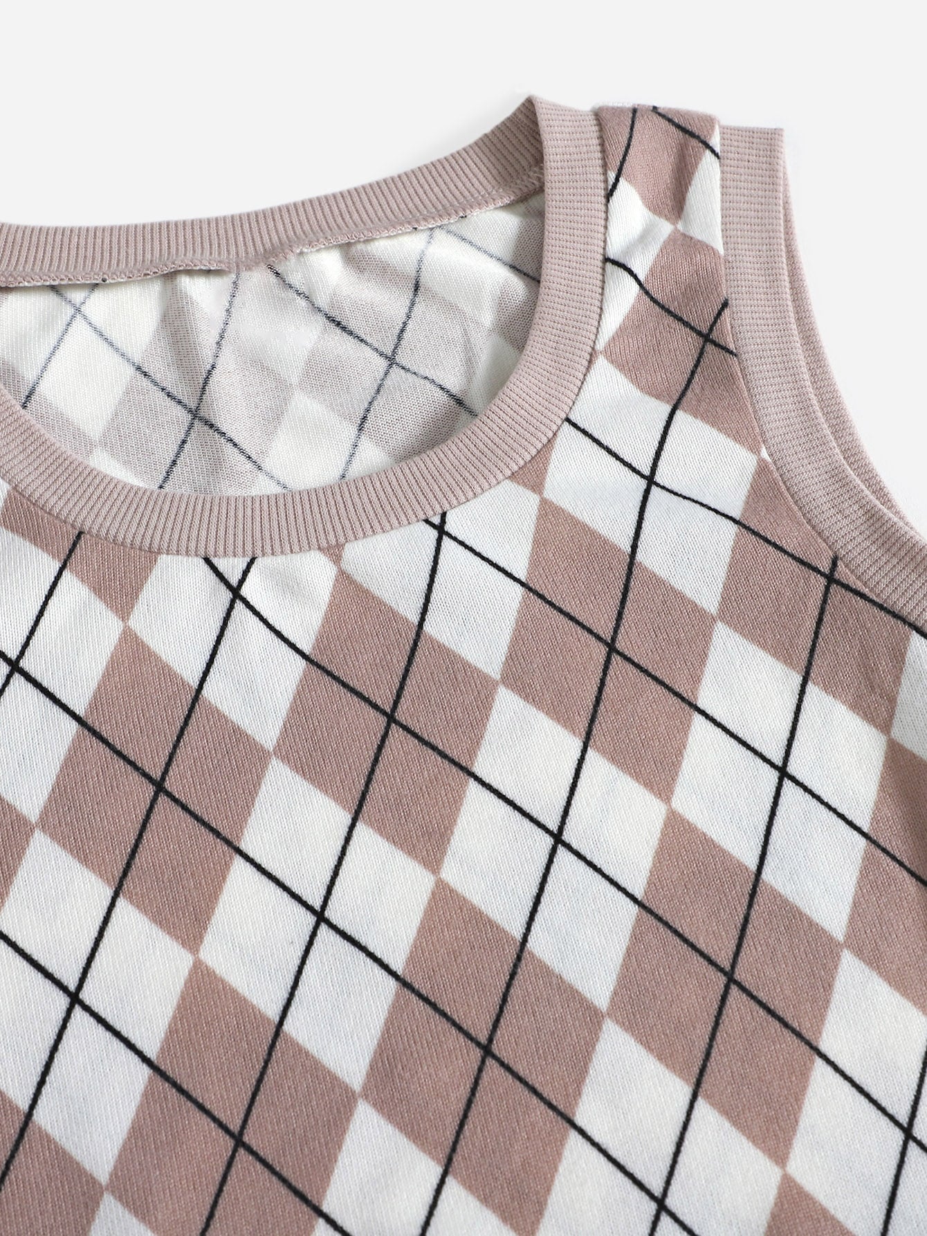 Parien Qutie Argyle Pattern Tank Top