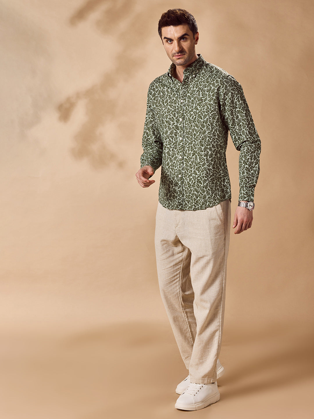 Men Green Casual Shirt (COVE)