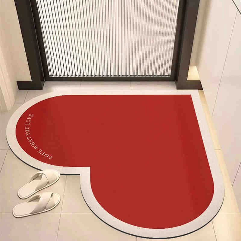Casual Elegant Heart Shape Diatom Ooze Carpet Bathing