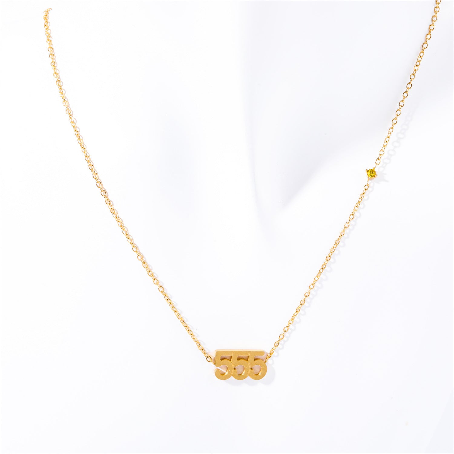 Moderate Luxury Number Text Letter Titanium Steel Electroplating Necklaces