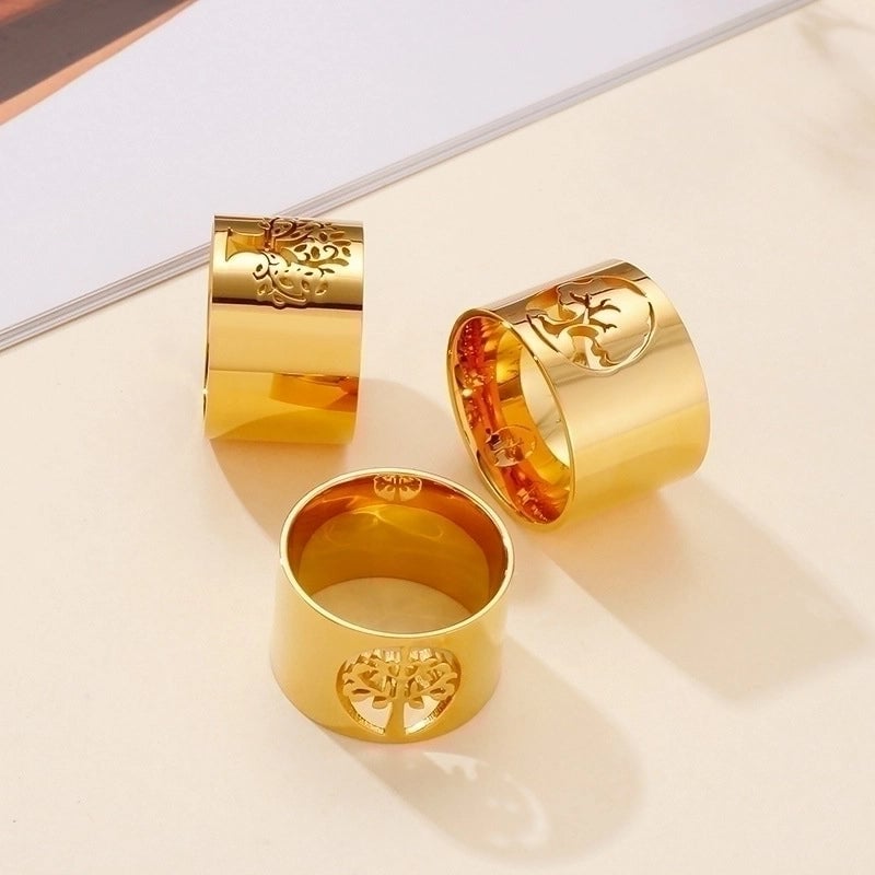 Titanium Steel 18K Gold Plated Fashion Plating Flower