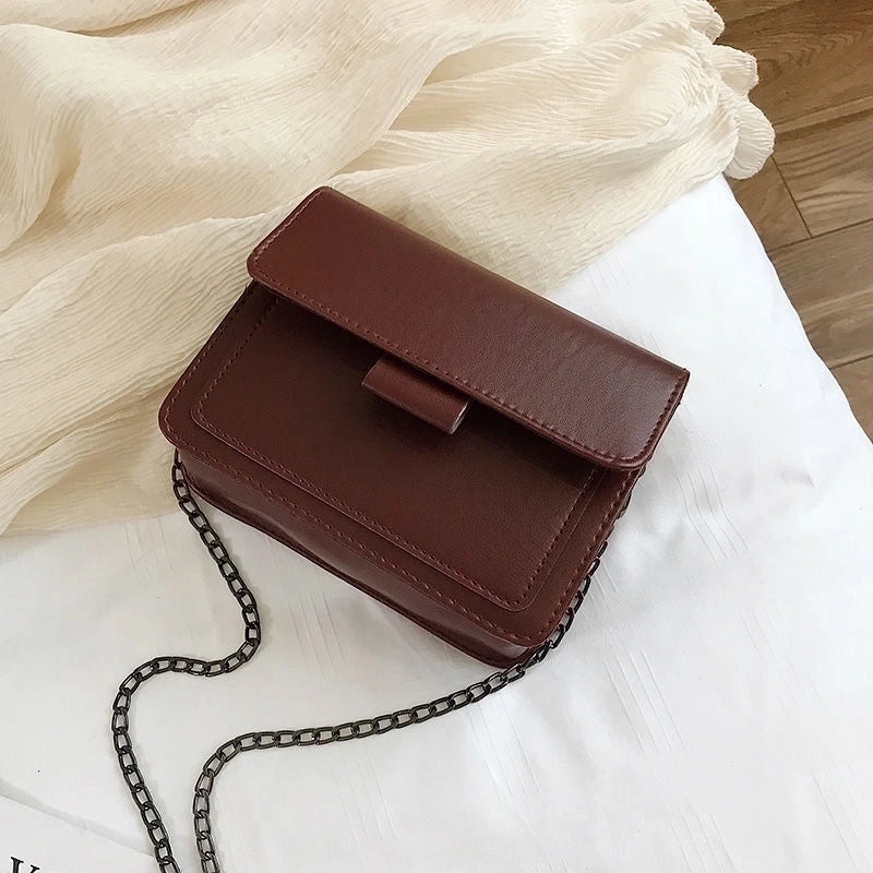 Small Pu Leather Vintage Style Square Bag