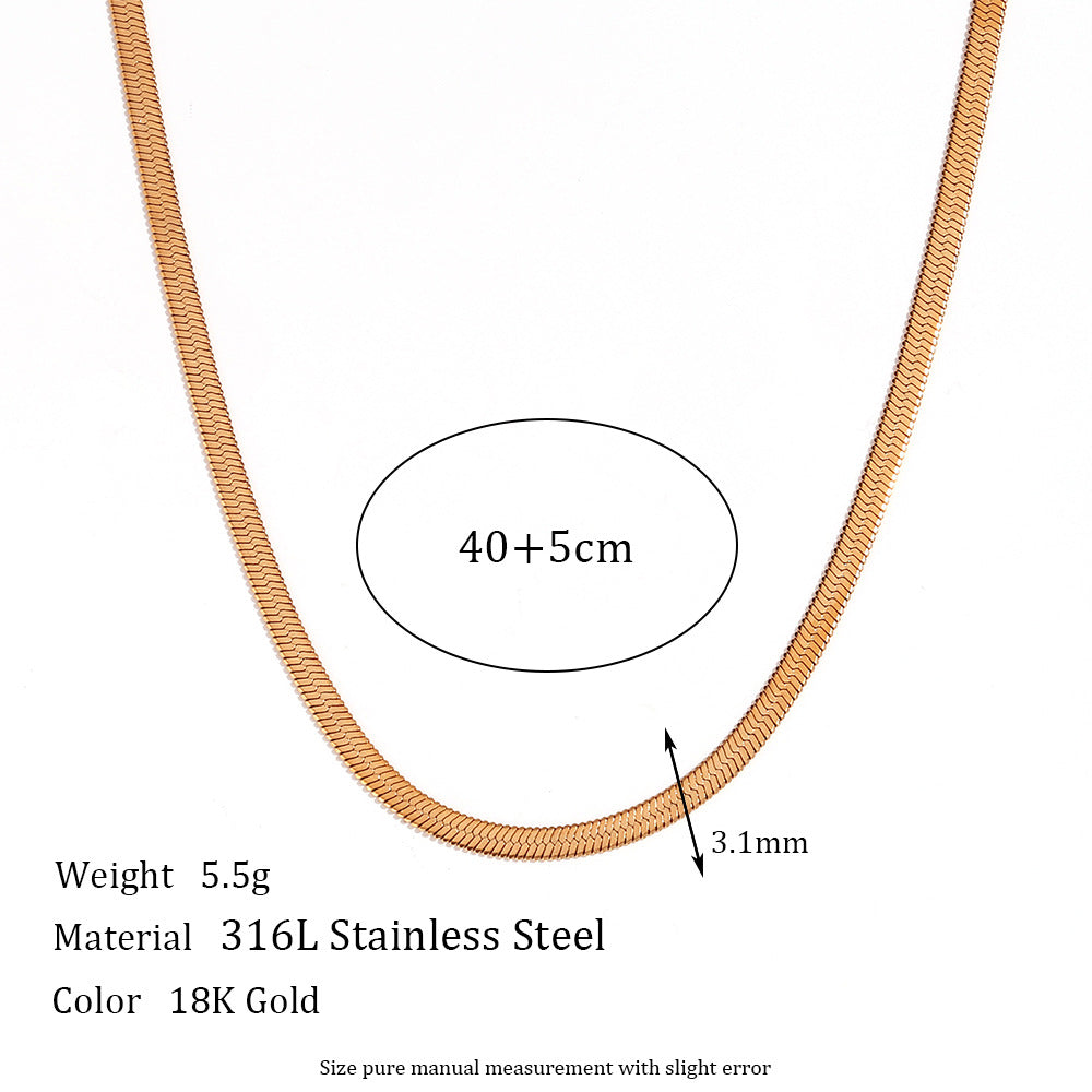 Minimalist Stripe Geometric Stainless Steel 18K Gold Plated Necklaces