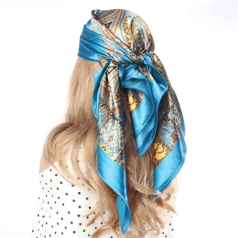 Women's Lady Modern Style Printing Polyester Printing Silk Scarf
