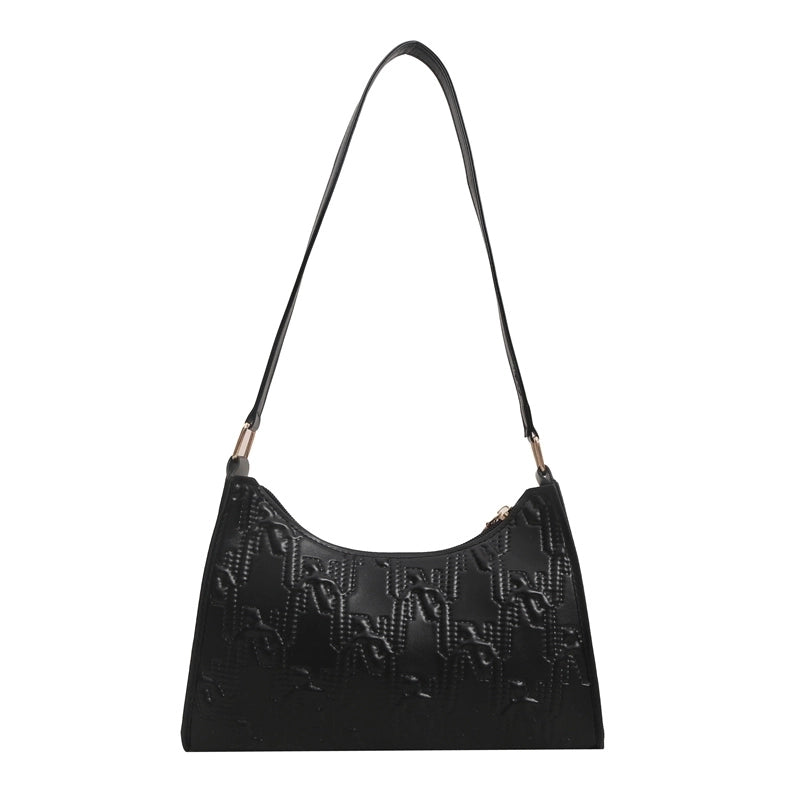 Women's Pu Leather Solid Color Classic Style Square Zipper Underarm Bag