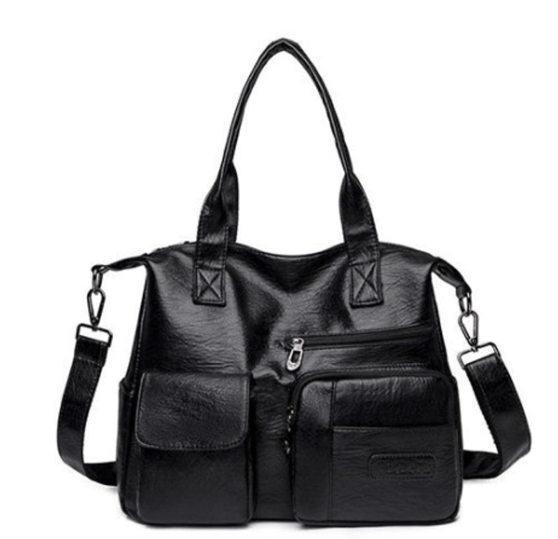 Women's Large Nylon Solid Color Basic Classic Style Sewing Thread Square Zipper Handbag Crossbody Bag