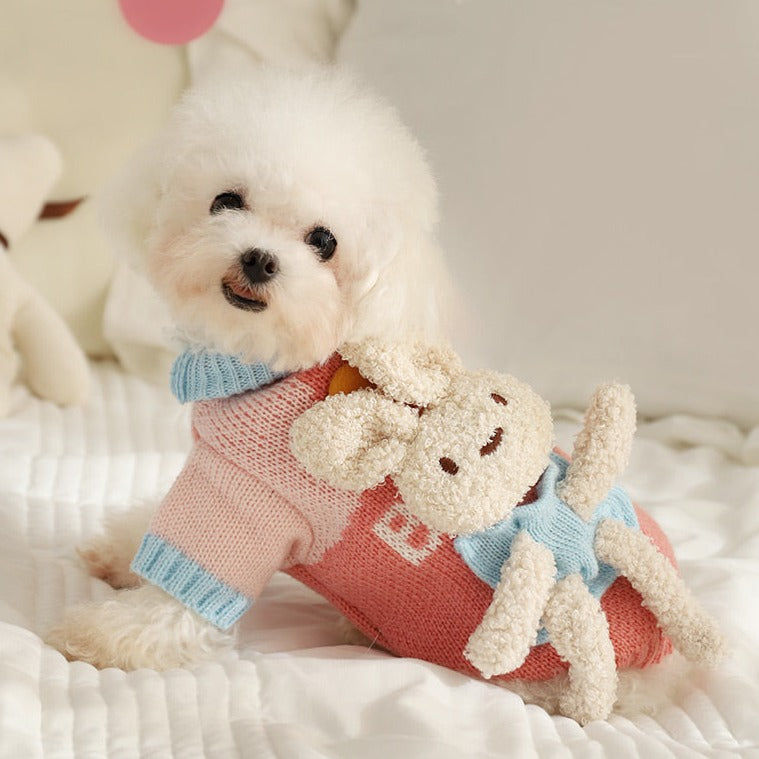 Warm Dog Cat Sweater with Doll