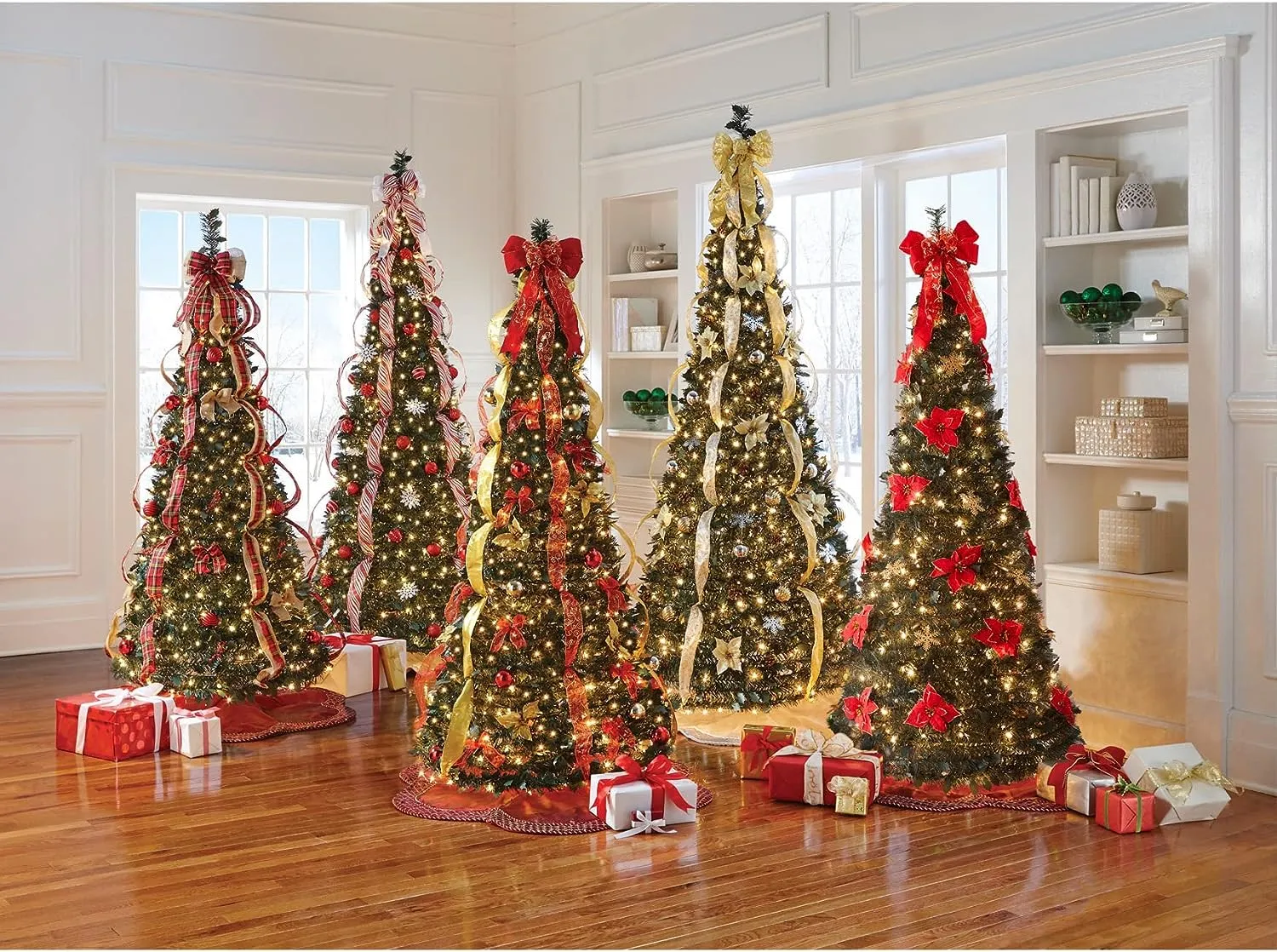 🎅Pop-up Christmas tree with lights and decorations🎄Collapsible Christmas tree with lights🎄Pre-decorated Christmas tree with lights