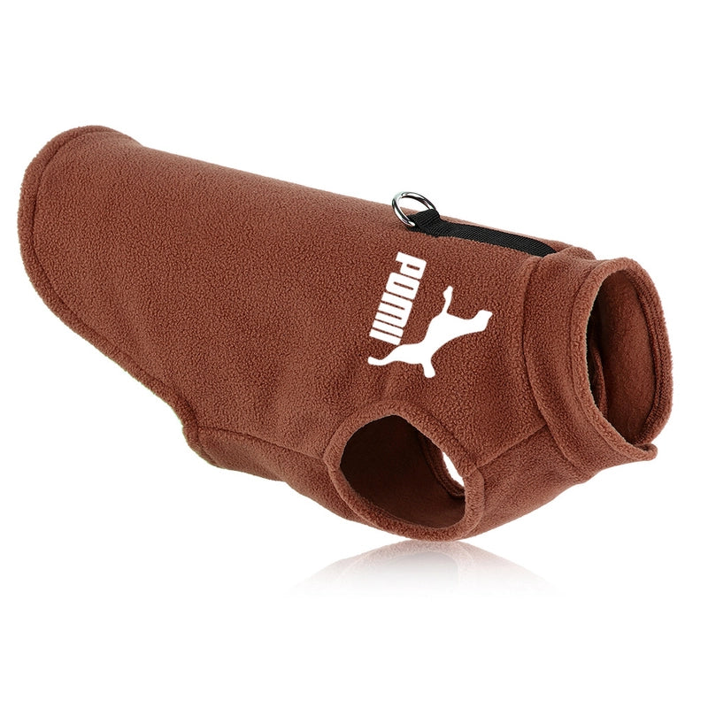 Autumn/winter Thickened Fleece Pet Clothing Trendy Dog Jacket Vest Ring Puller Thickened Dog Clothes Outerwear