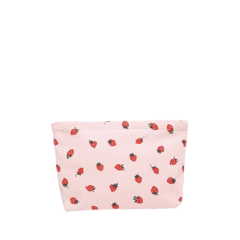 Black White Brown Corduroy Fruit Square Clutches