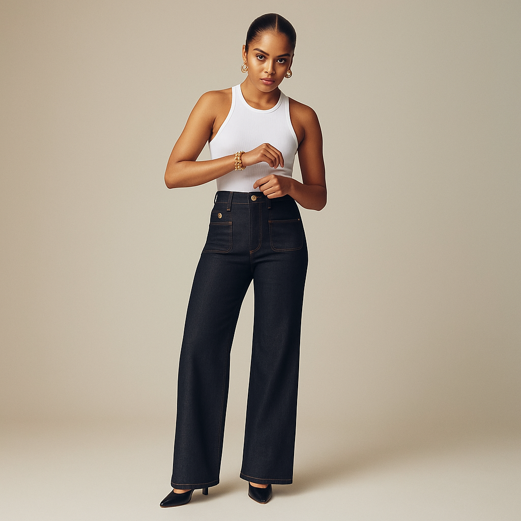 Vintage Style Sailor Wide Trousers